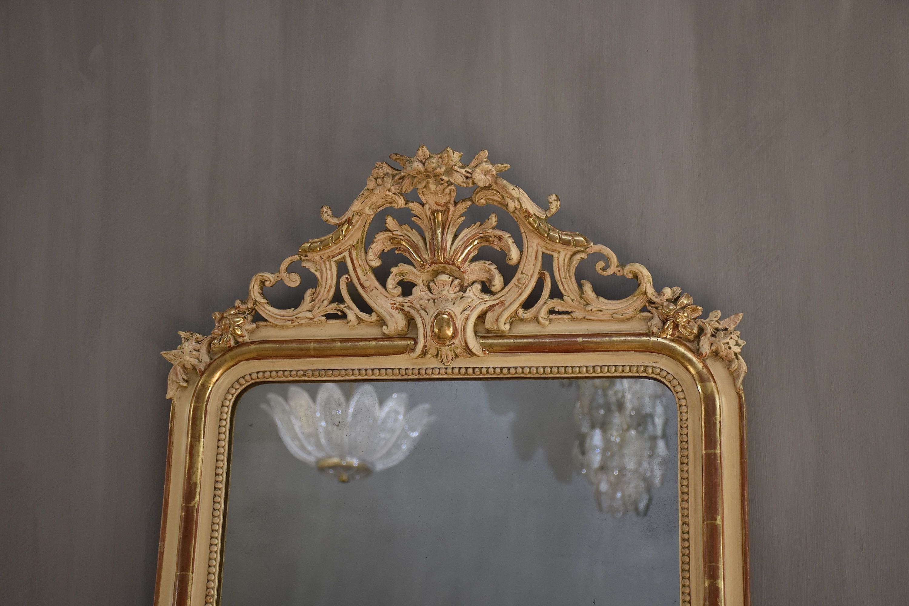 19th c. French mirror with a beautiful crest