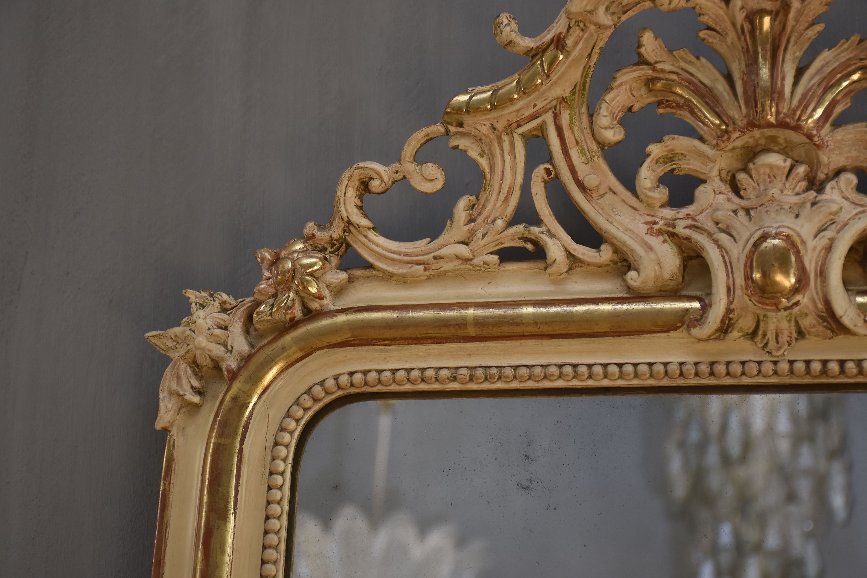 19th c. French mirror with a beautiful crest