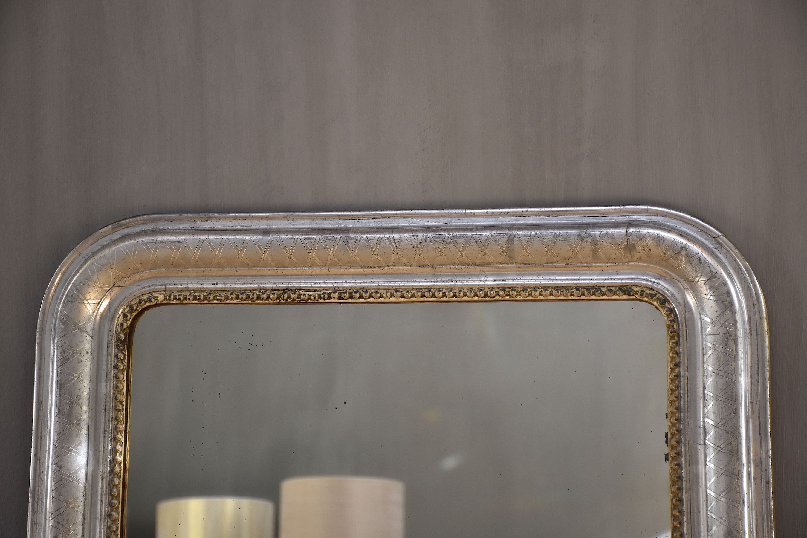 19th c. French silver leaf mirror Louis Philippe