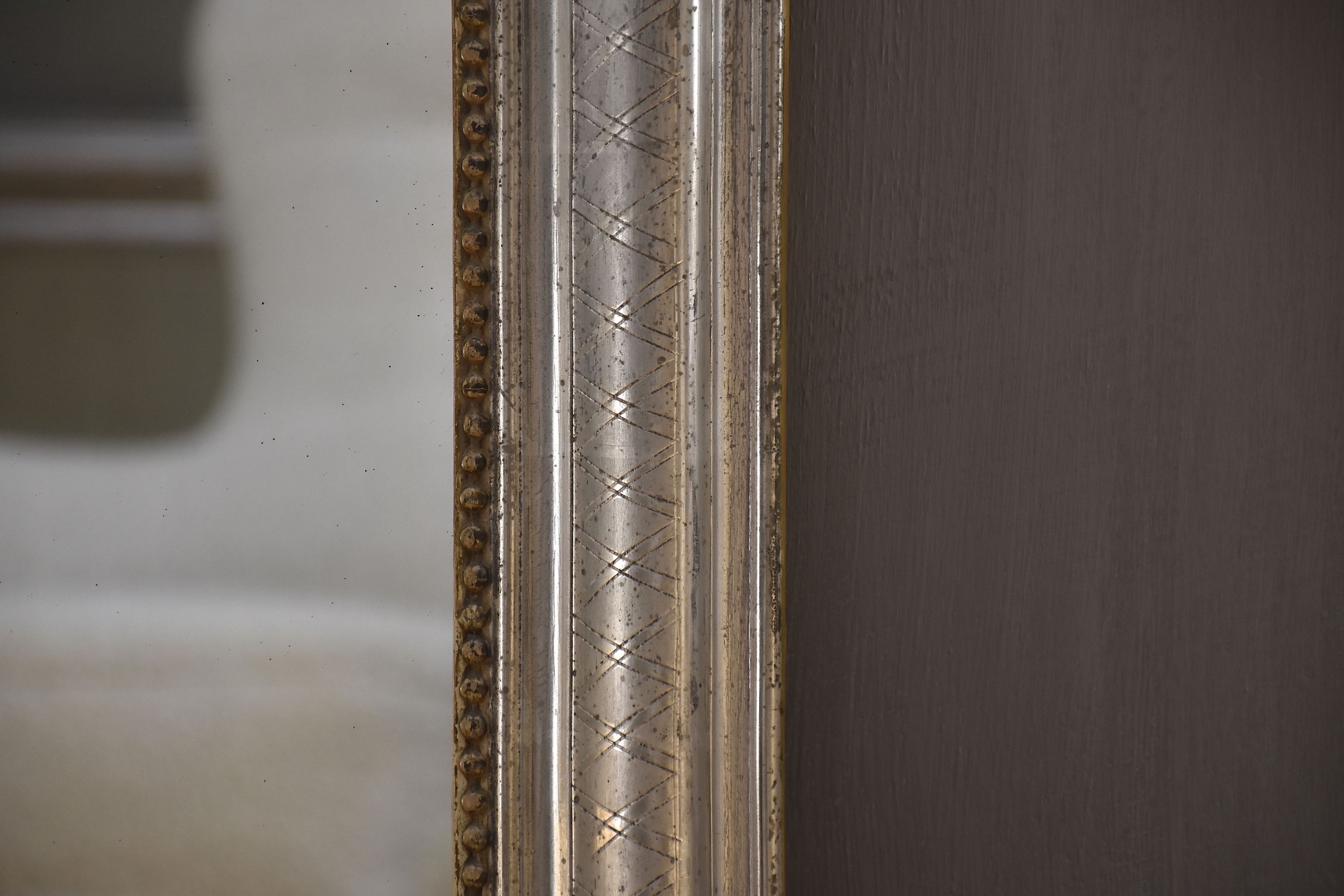 19th c. French silver leaf mirror Louis Philippe