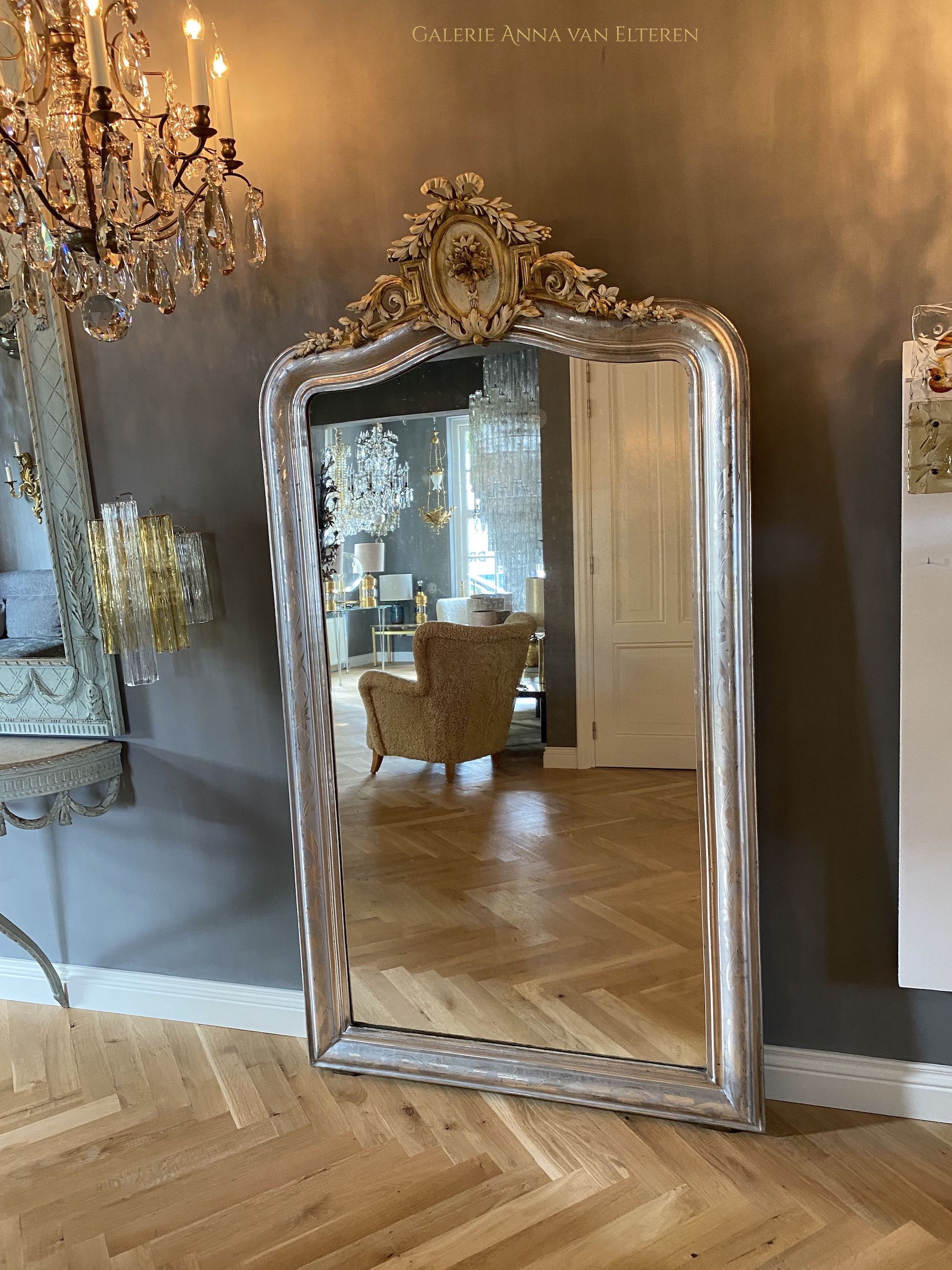 19th c. large French mirror Louis-Philippe