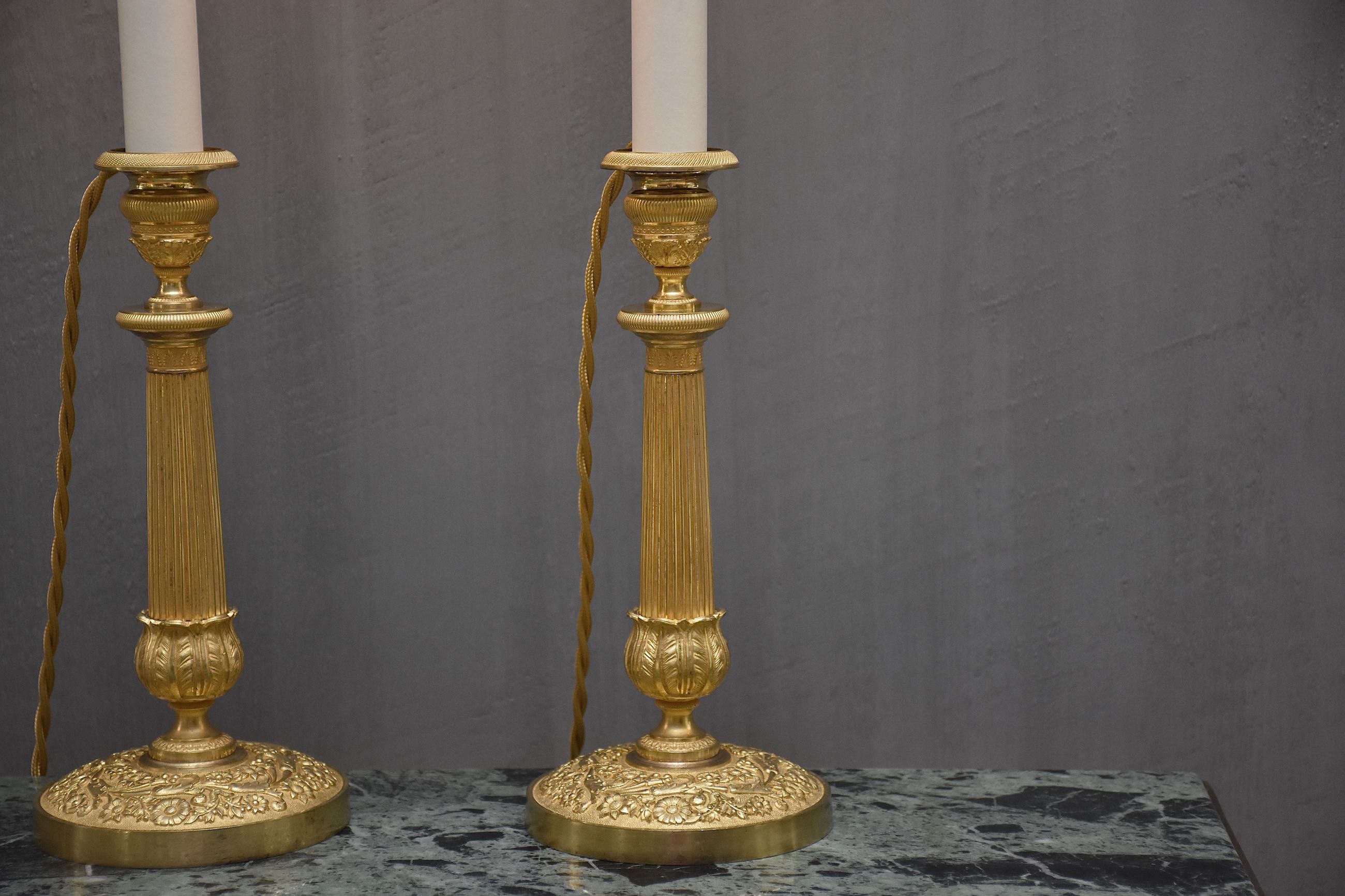 A pair of 19th c. gilt bronze candlesticks