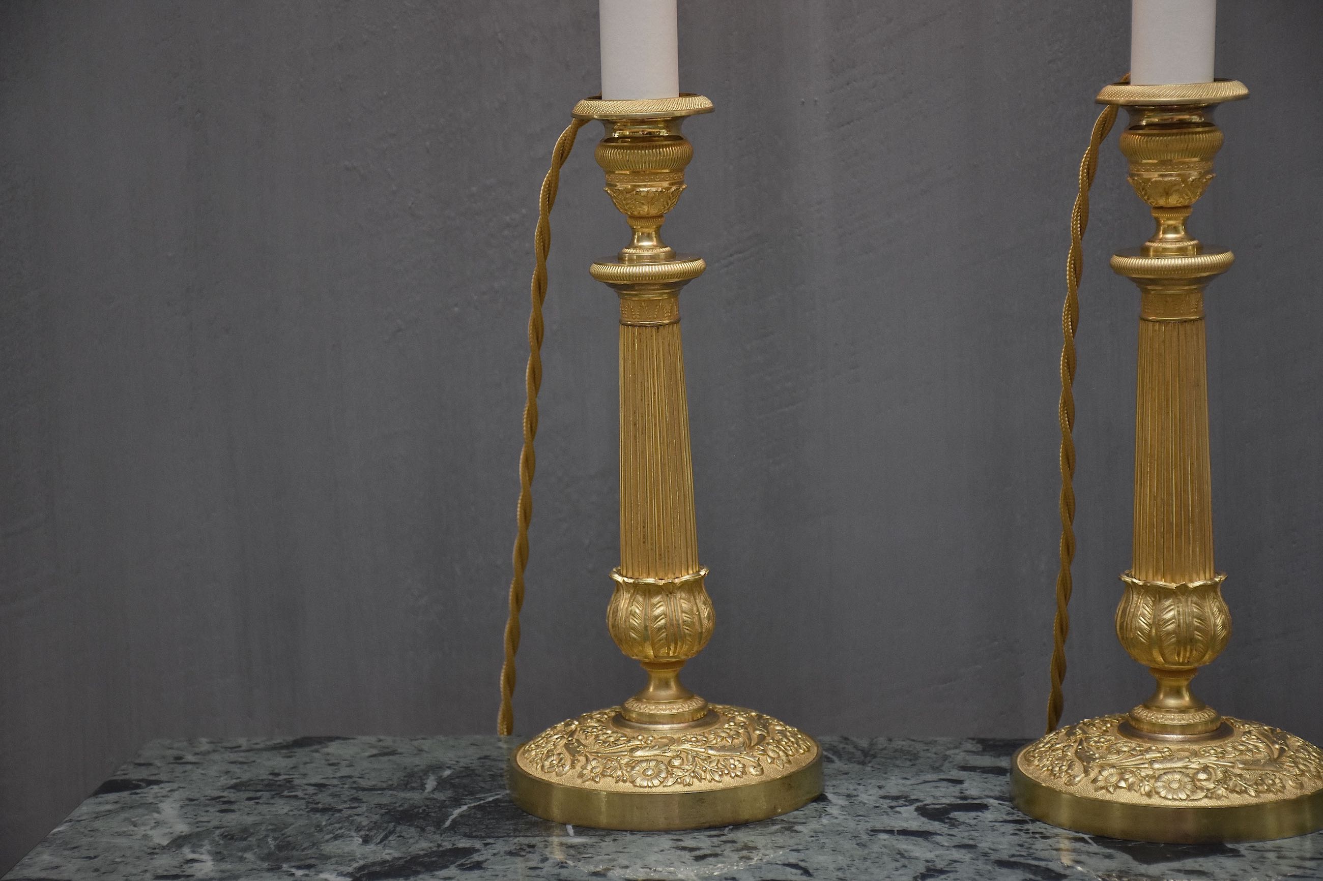 A pair of 19th c. gilt bronze candlesticks