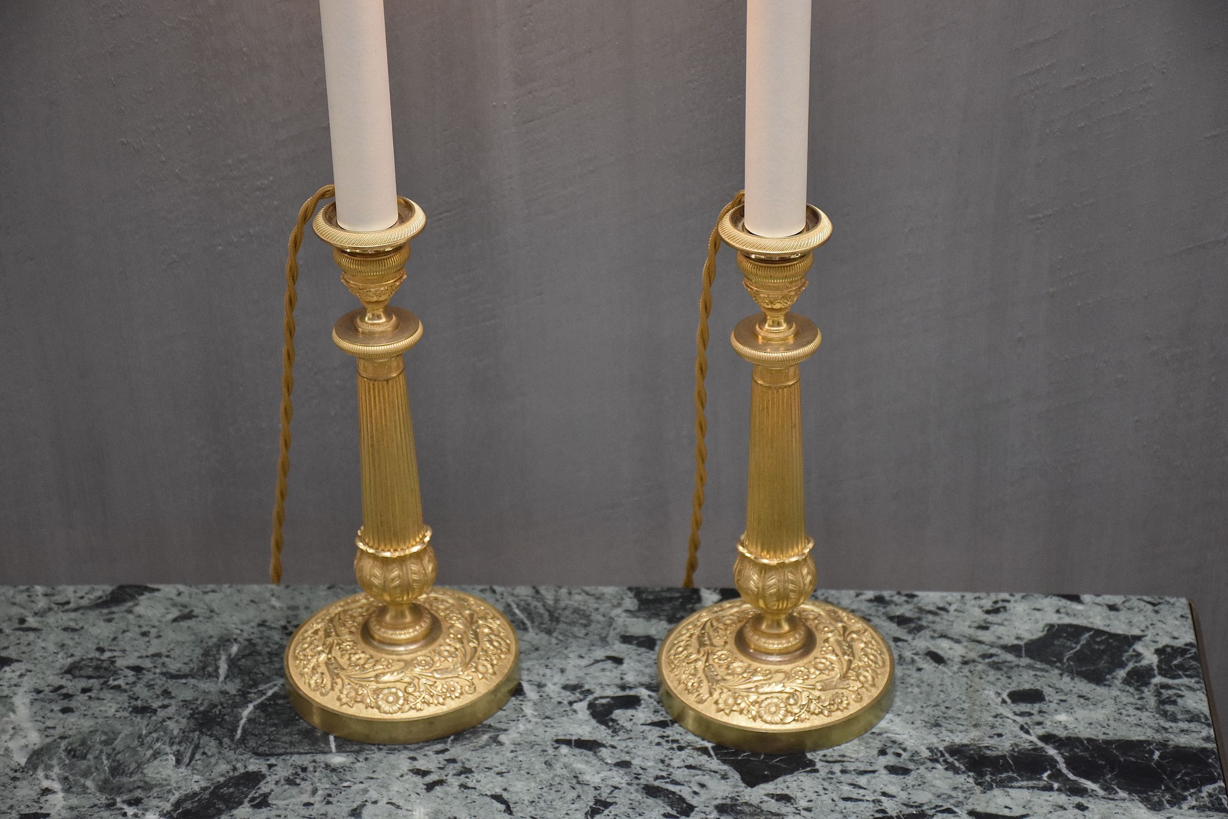 A pair of 19th c. gilt bronze candlesticks