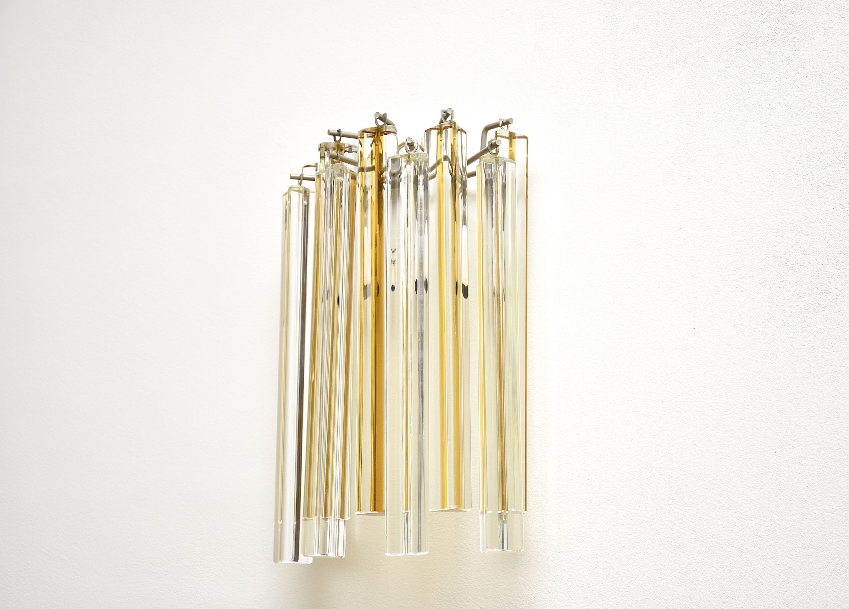 Mid-century Murano wall sconces by Venini- 3x available