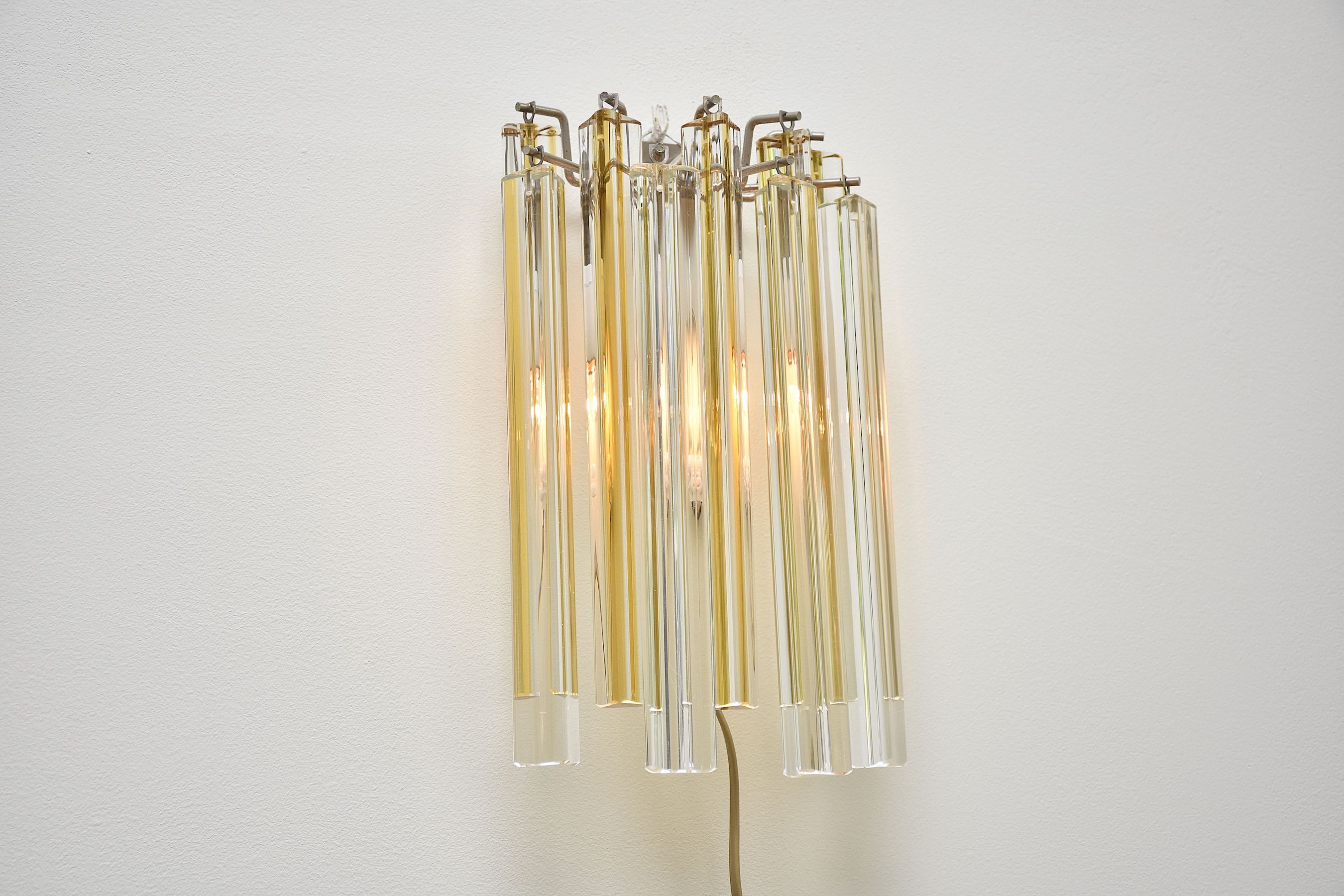 Mid-century Murano wall sconces by Venini- 3x available