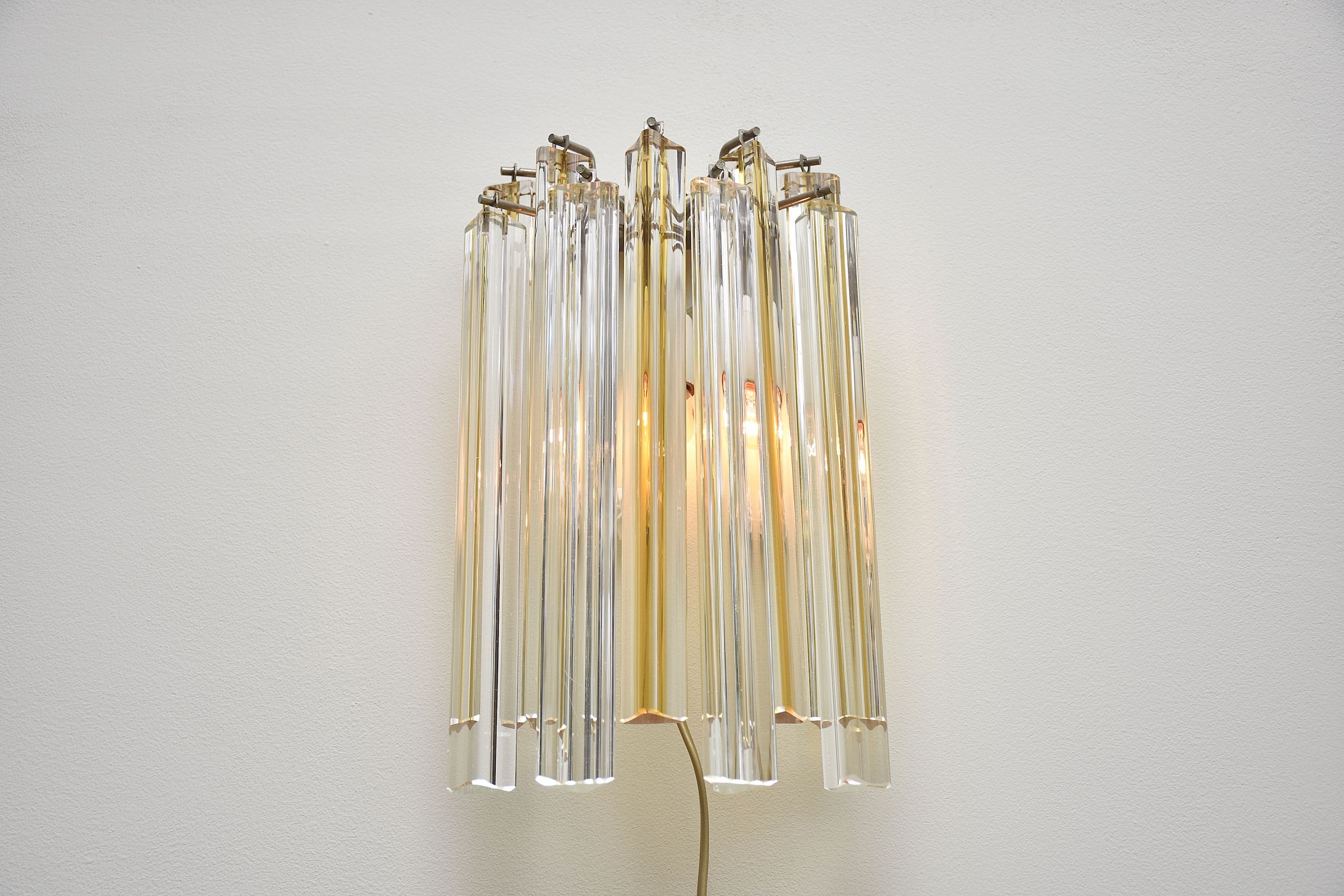 Mid-century Murano wall sconces by Venini- 3x available