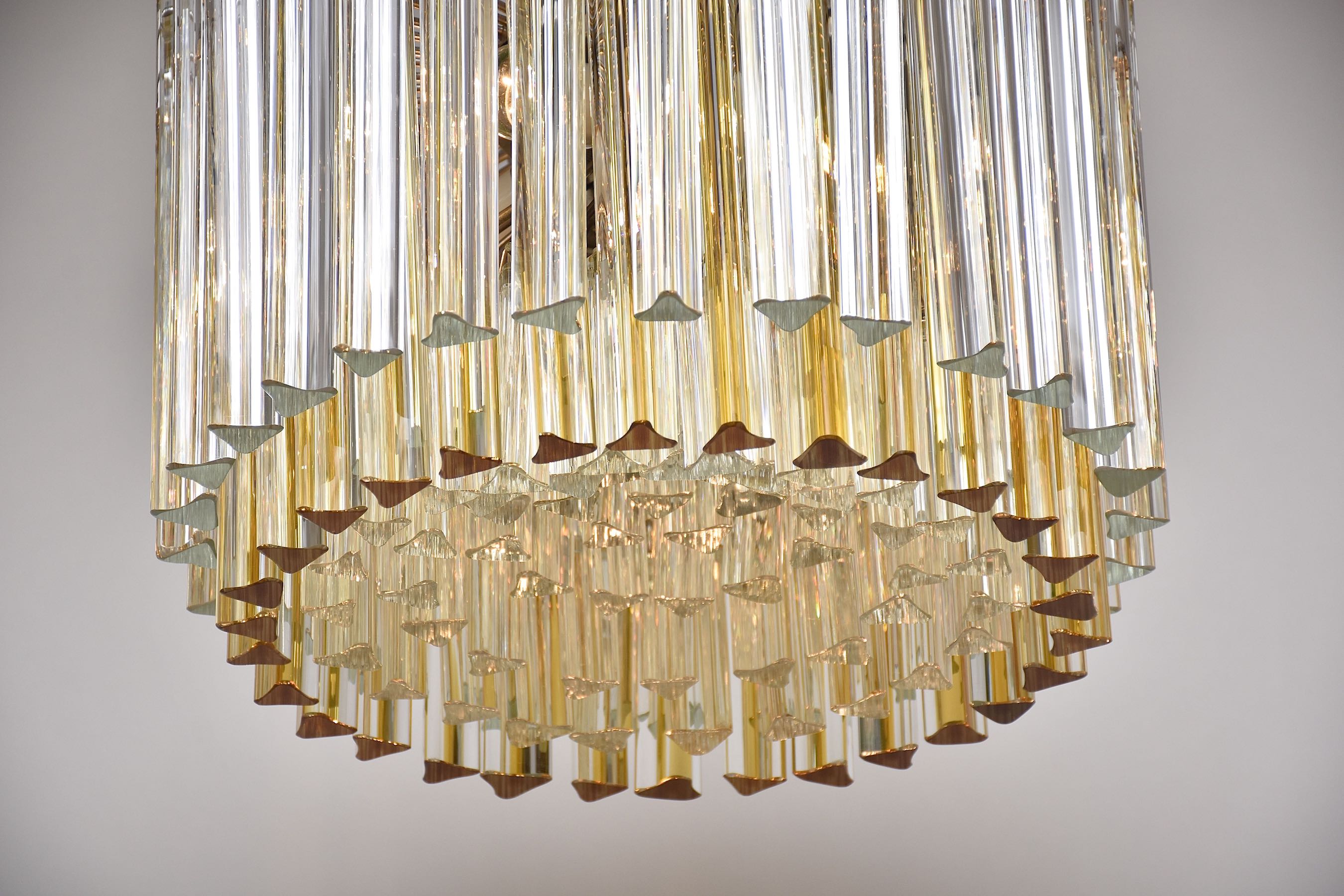 Unique mid-century Venini Murano chandelier 'Trilobo'