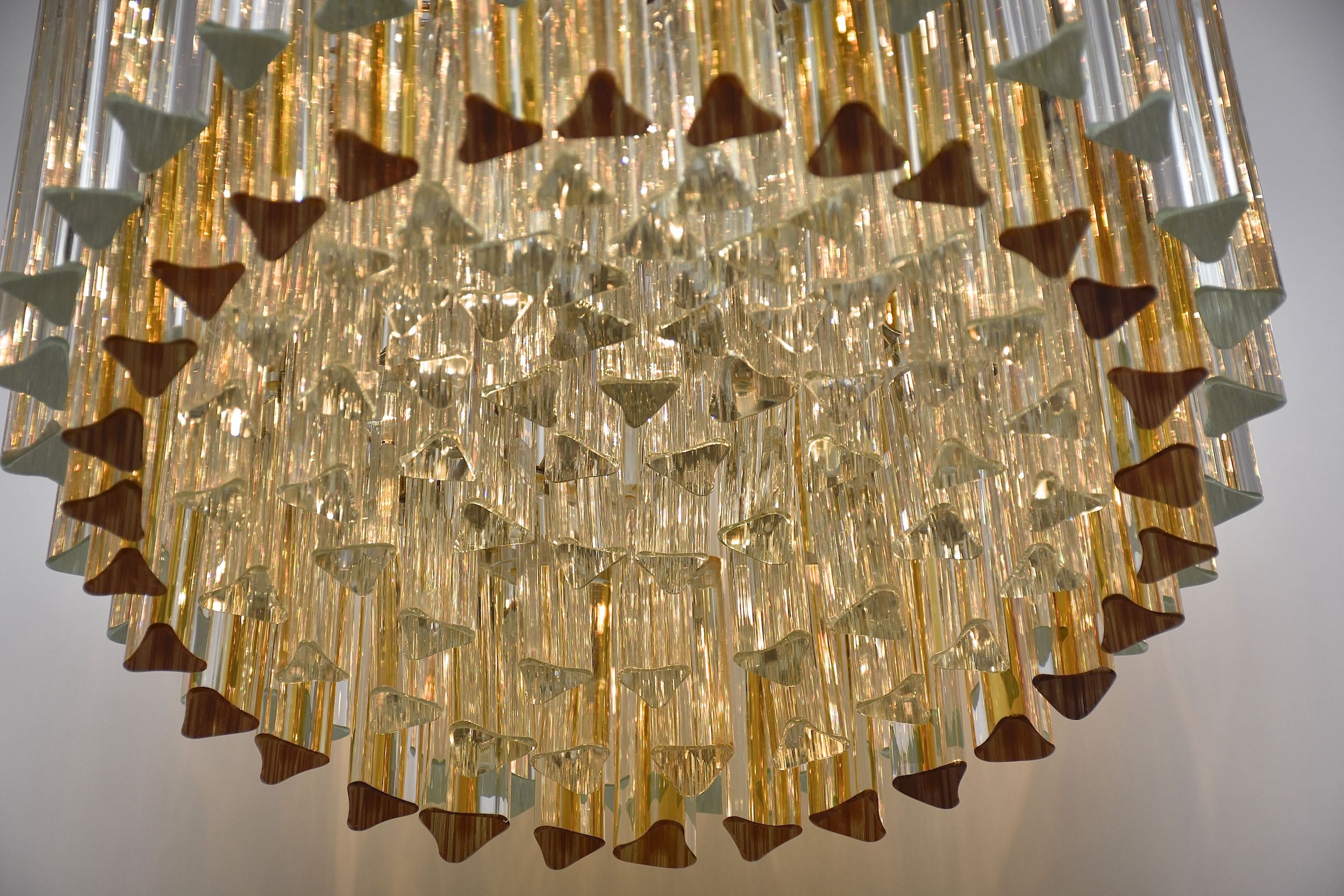 Unique mid-century Venini Murano chandelier 'Trilobo'