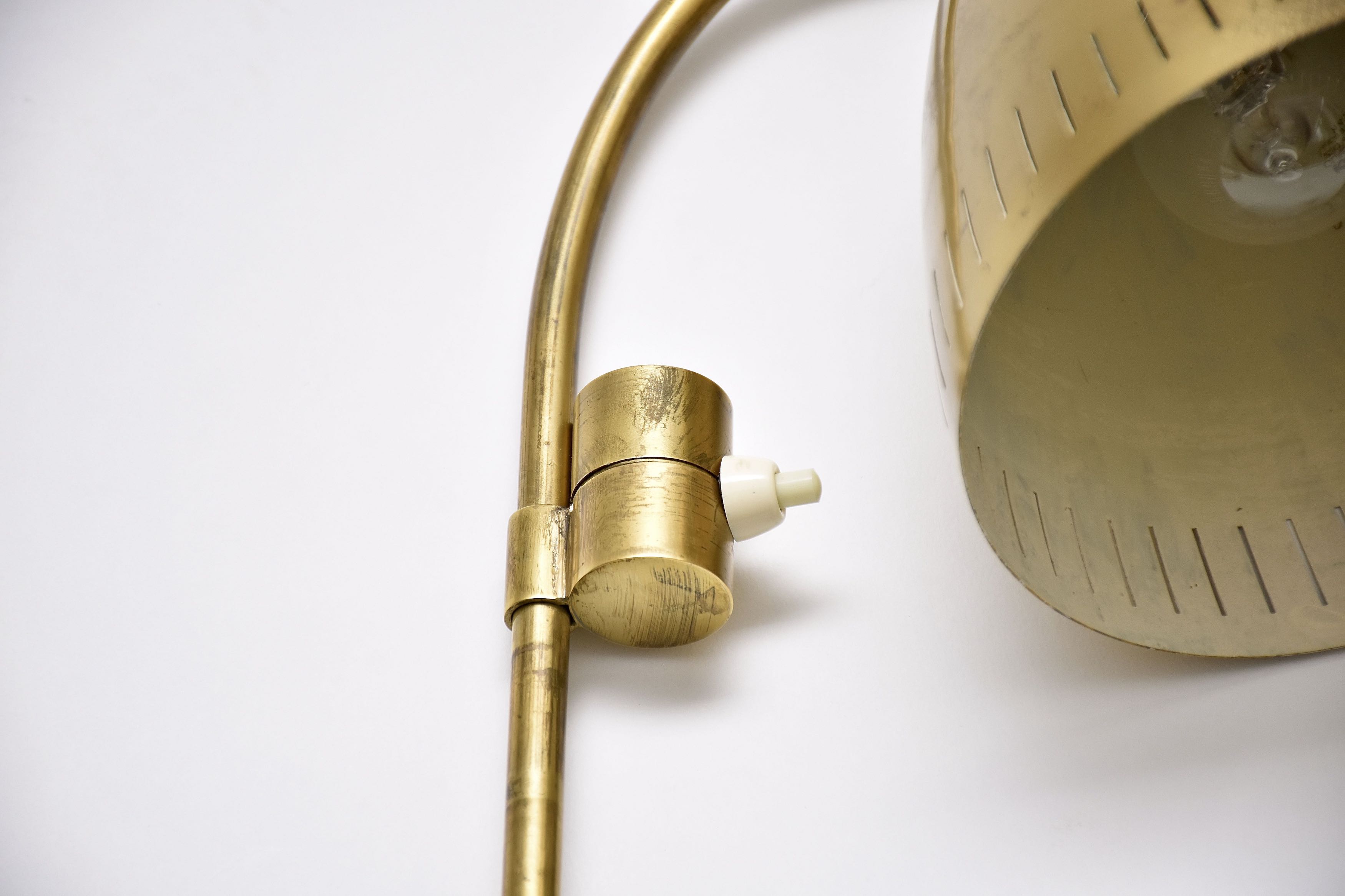 Mid-century Swedish brass wall lamp