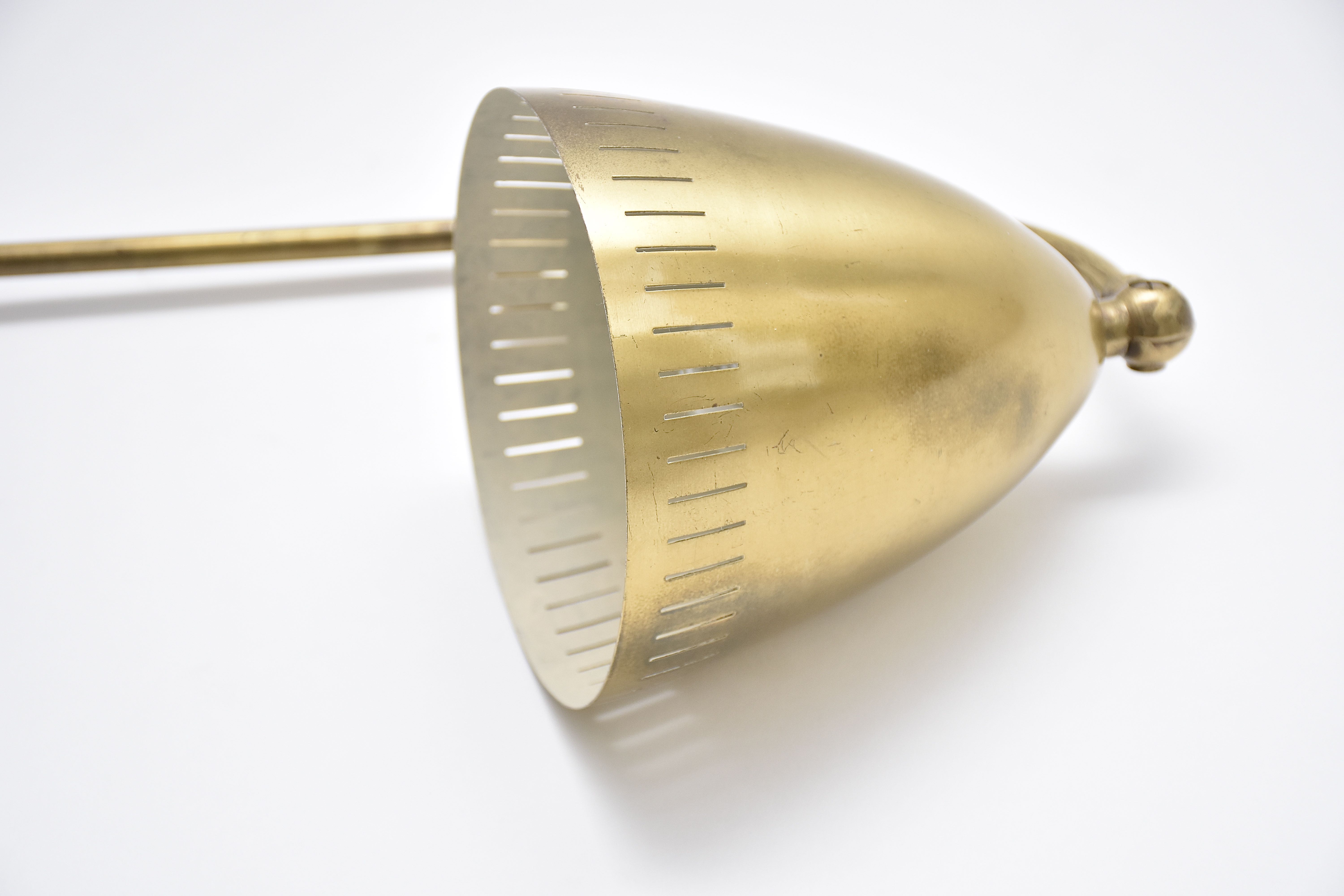 Mid-century Swedish brass wall lamp