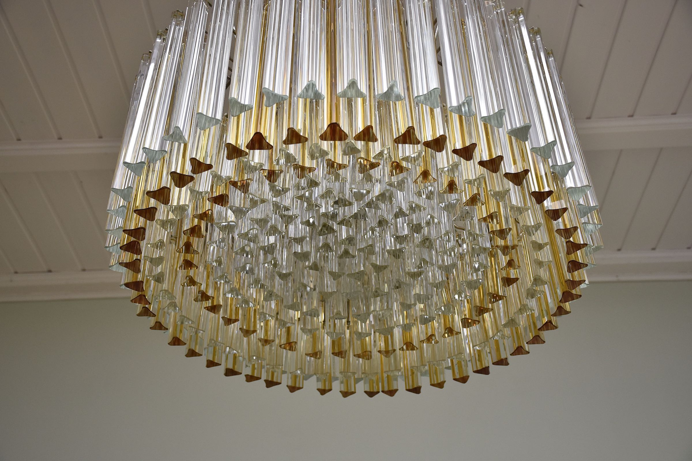 Unique mid-century large Venini Murano chandelier 'Trilobo'