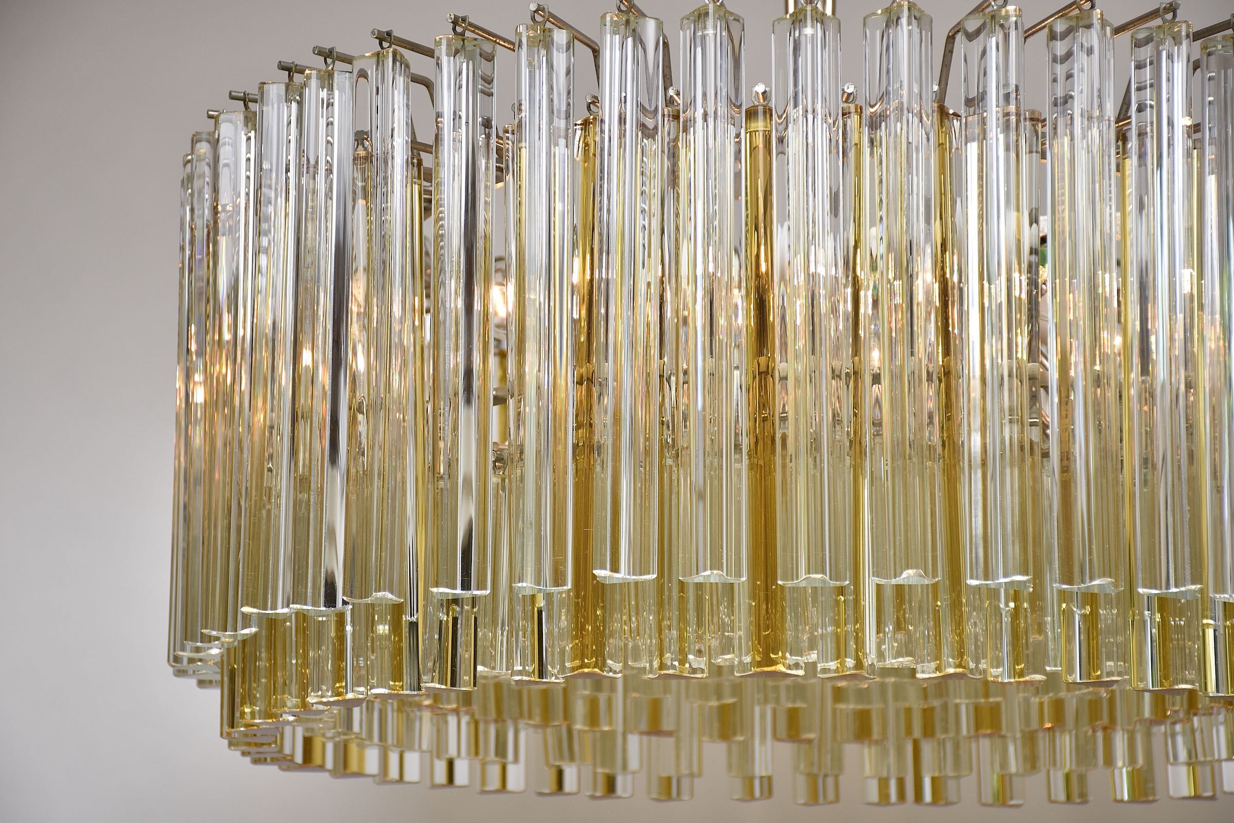 Unique mid-century large Venini Murano chandelier 'Trilobo'