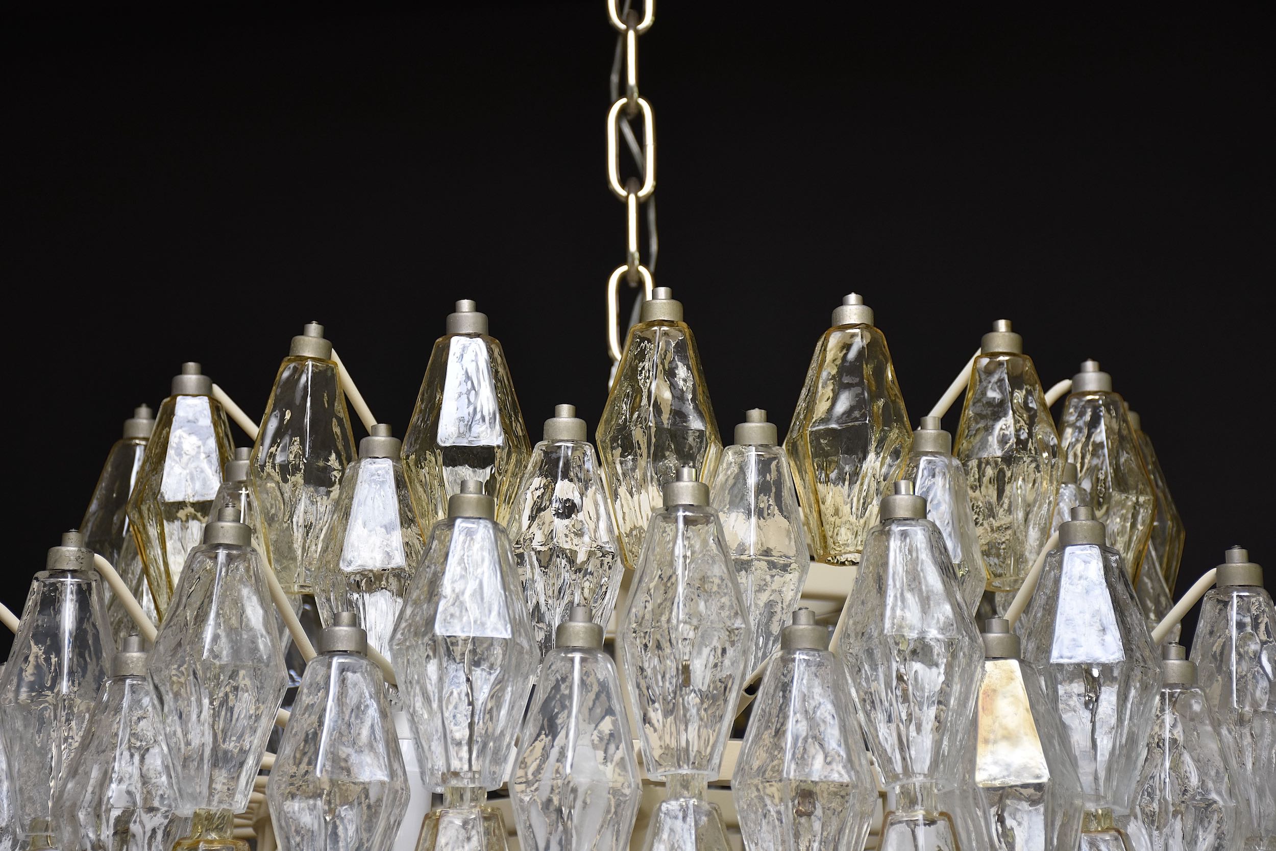 Large mid-century Murano chandelier 'Poliedri' by Carlo Scarpa for Venini