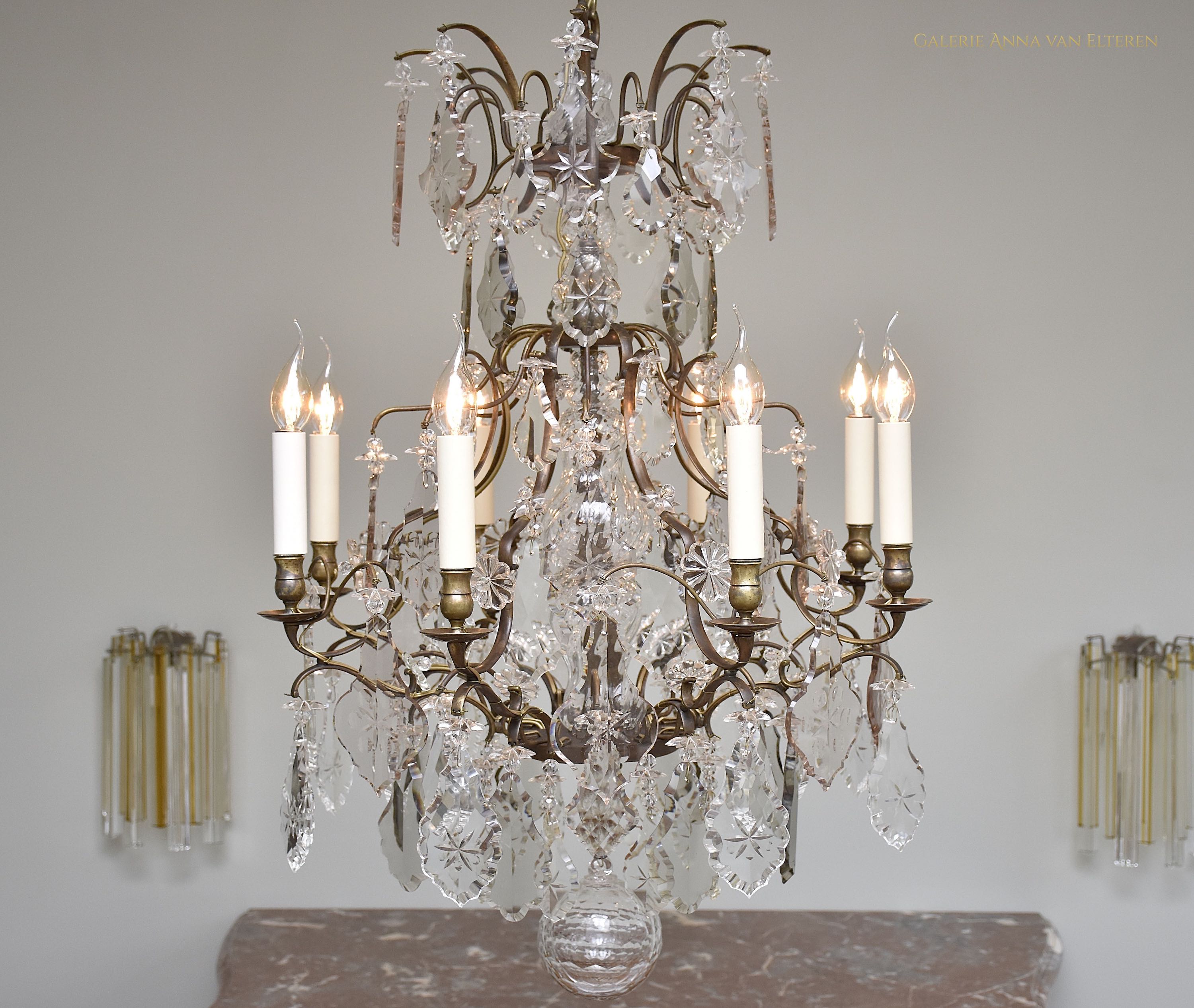 Early 20th c. Rococo style crystal chandelier