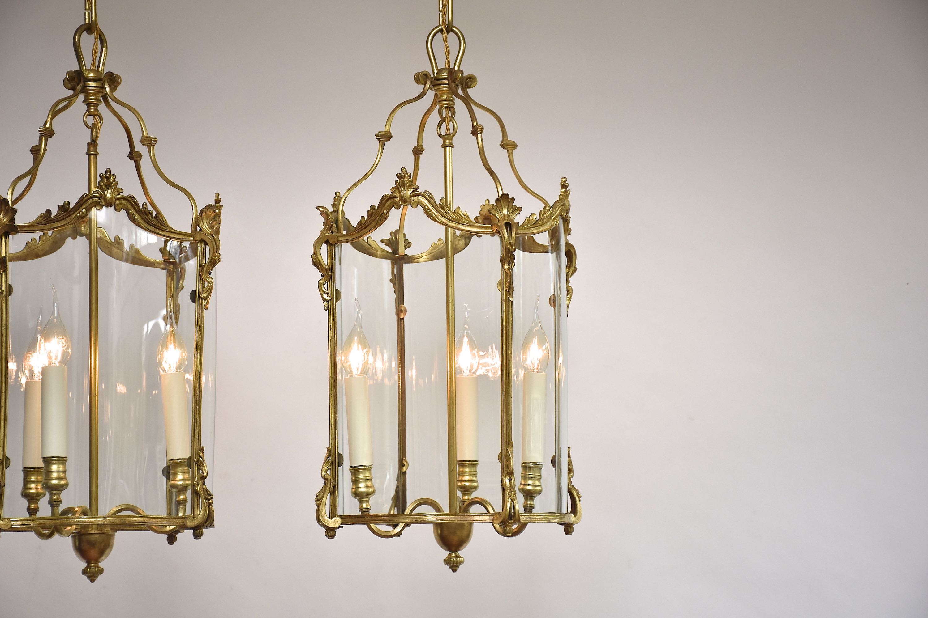 A pair of late 19th c. French gilt bronze lanterns