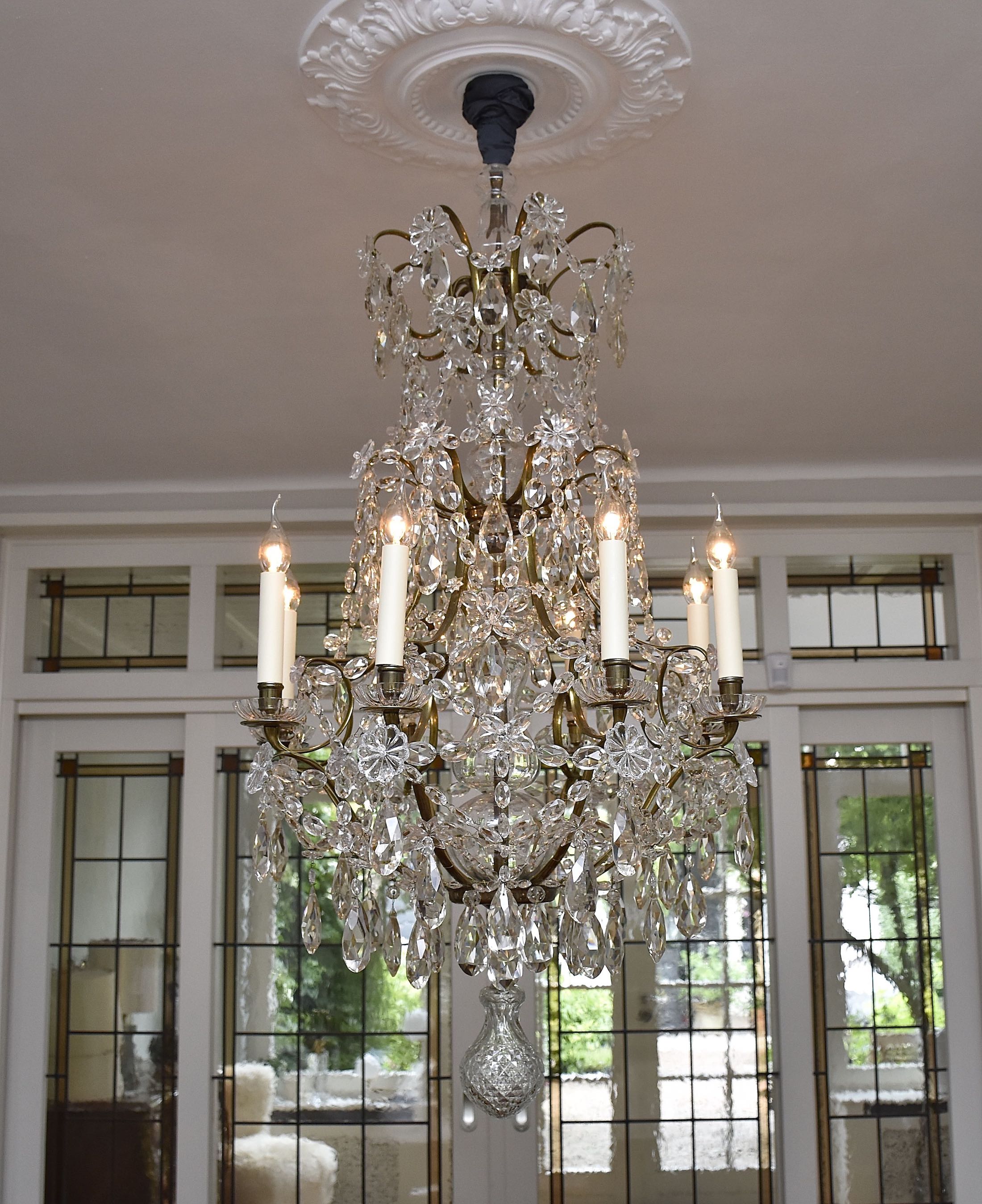 Large 19th c. Rococo style antique chandelier