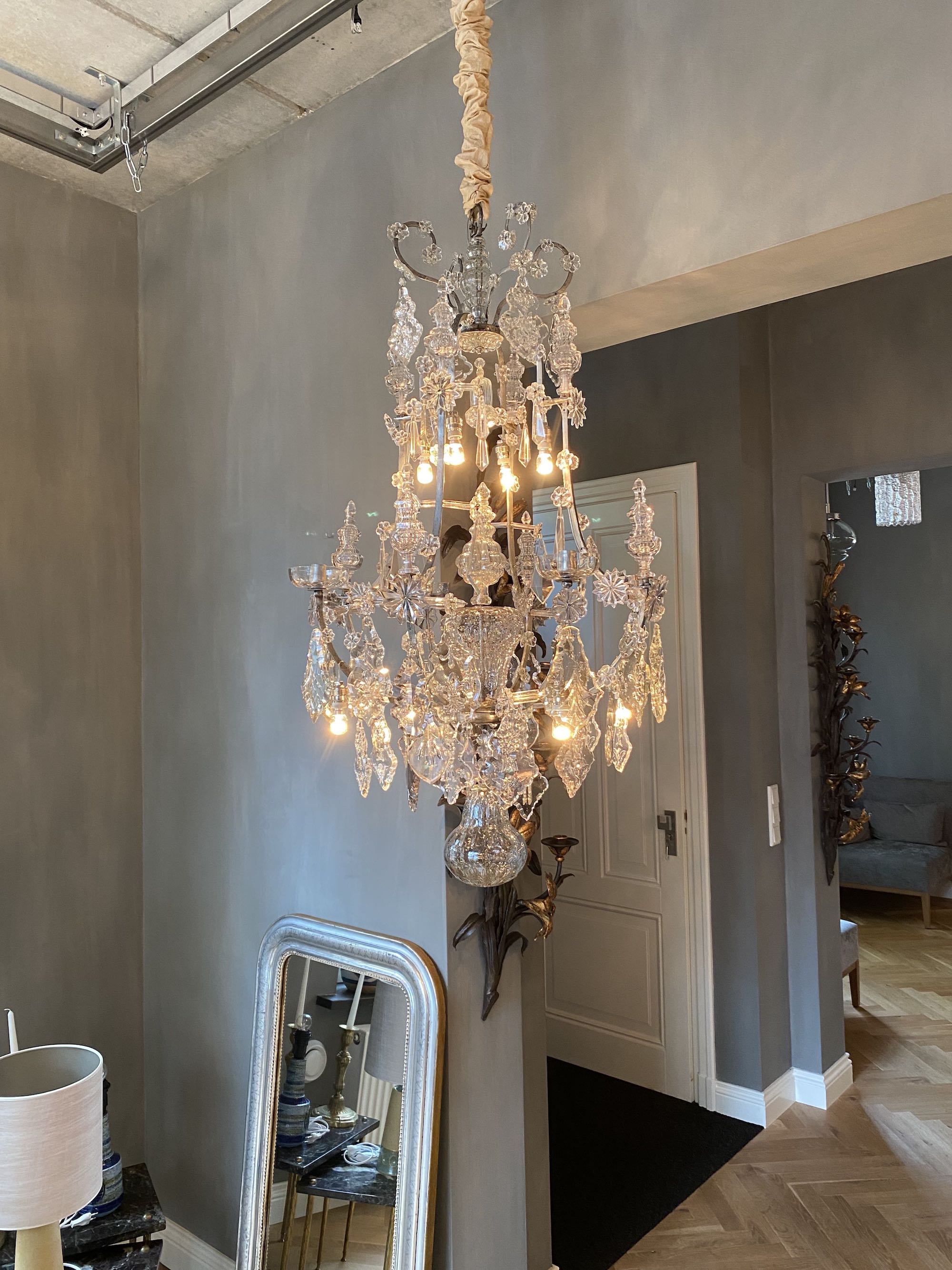 Antique cage chandelier in style of Karl VI
