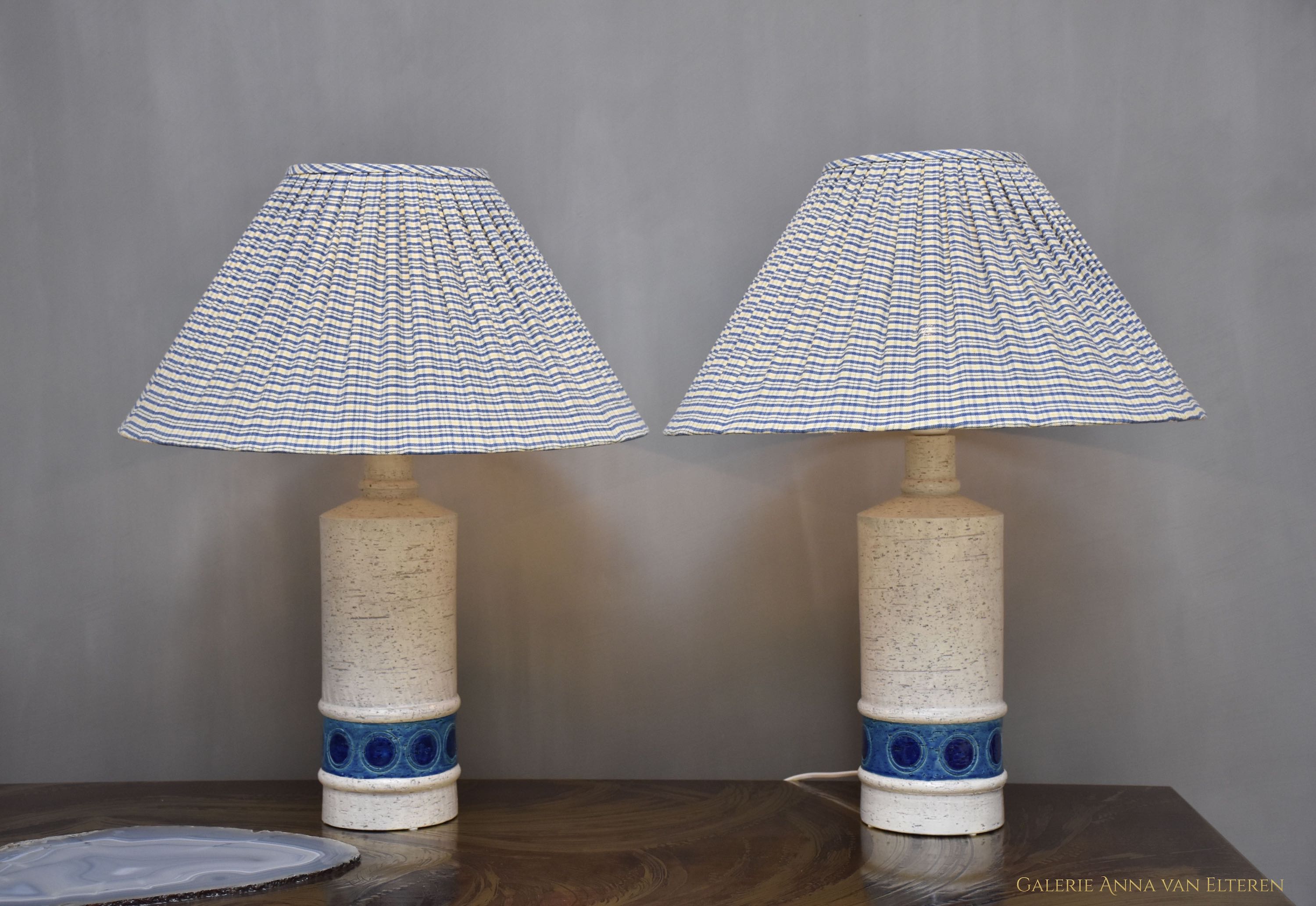 A pair of mid-century ceramic table lamps by Bitossi Italy