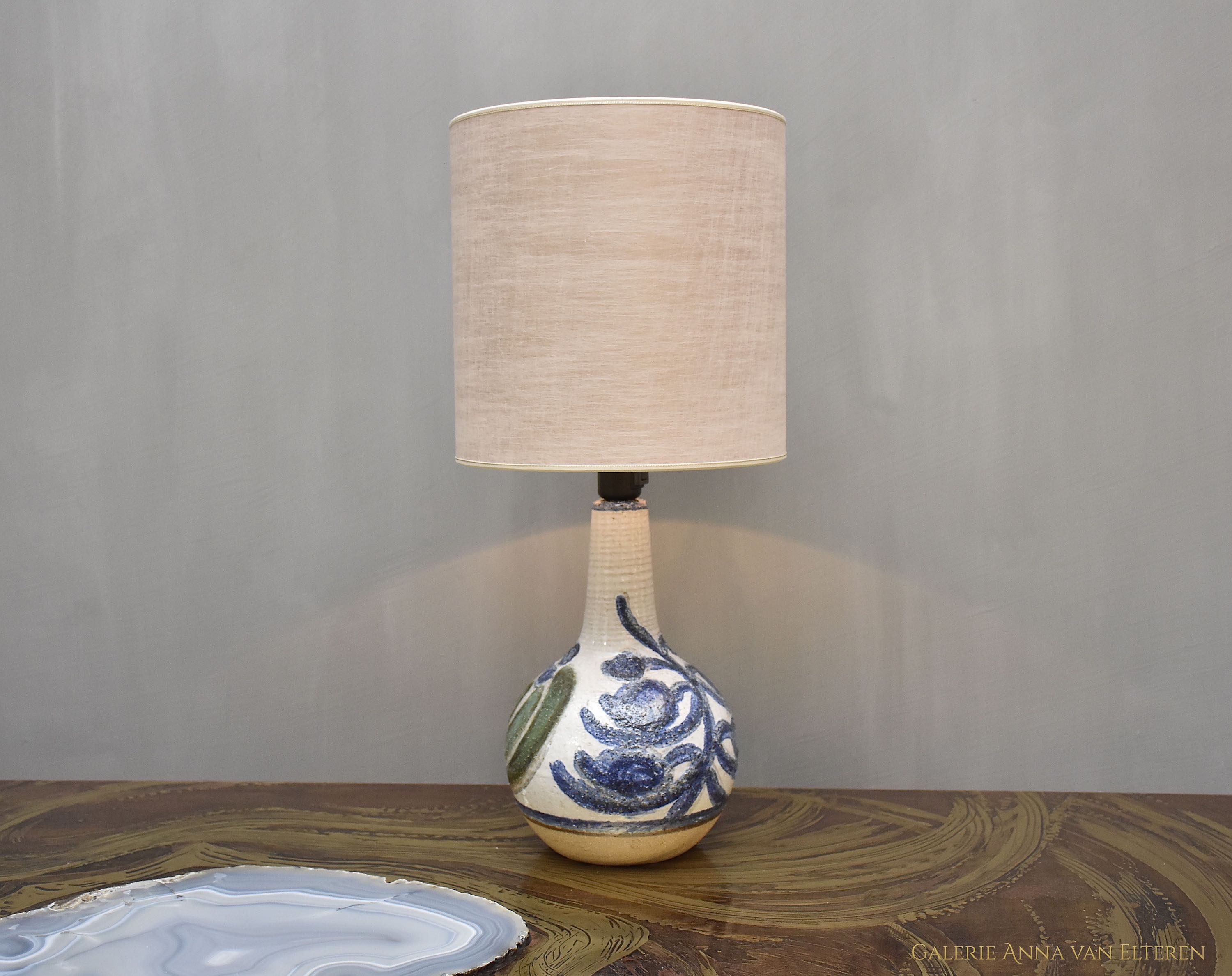 Scandinavian modern ceramic table lamp by Soholm Denmark