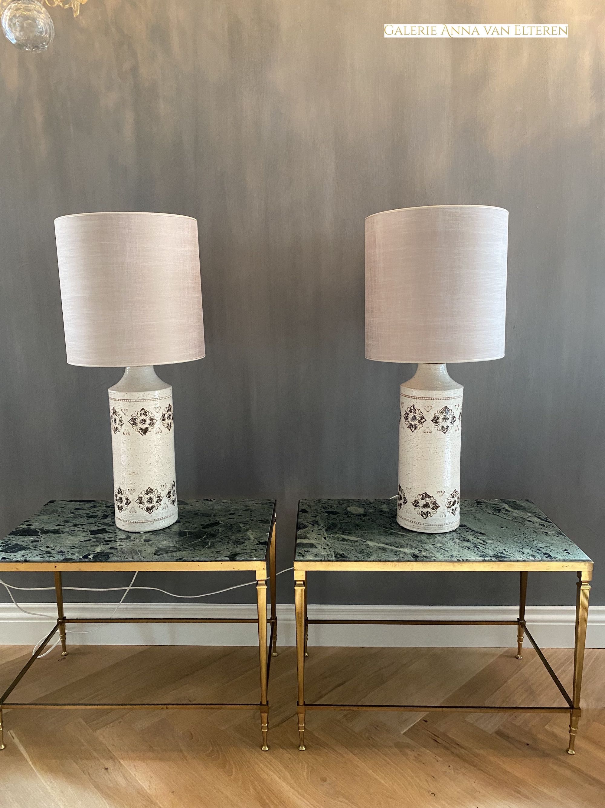 A pair of mid-century Italian ceramic table lamps by Bitossi